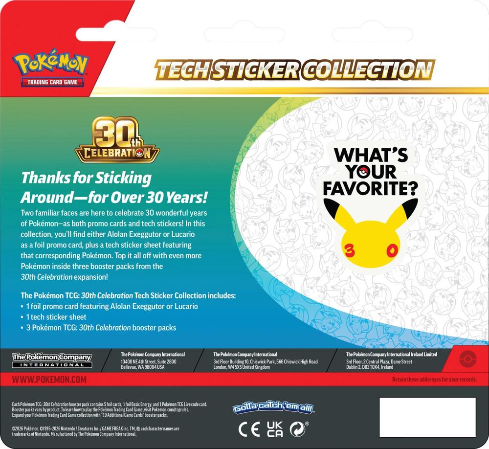Pre-Order: 30th Celebration Tech Sticker Collection [Alolan Exeggutor] - ME: 30th Celebration (30C)