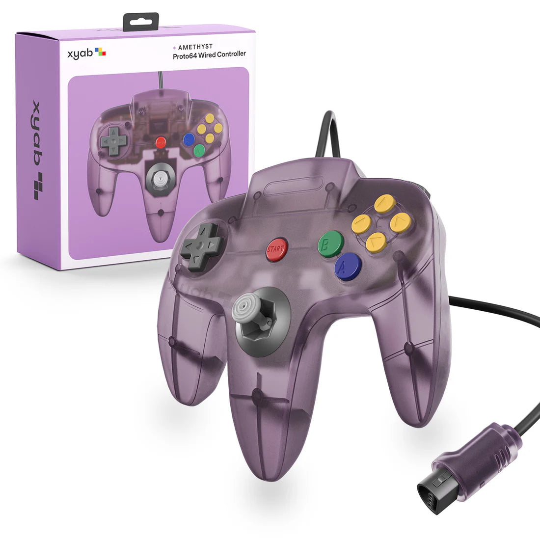 PROTO64 Wired Controller (Clear Light Purple) (Nintendo 64)