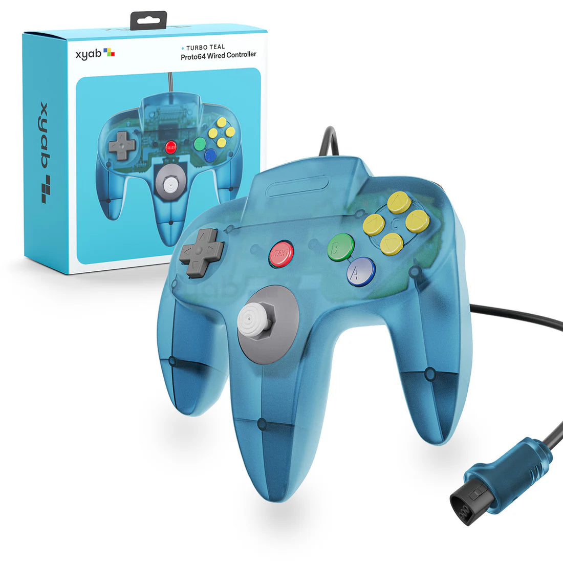 PROTO64 Wired Controller (Clear Blue) (Nintendo 64)