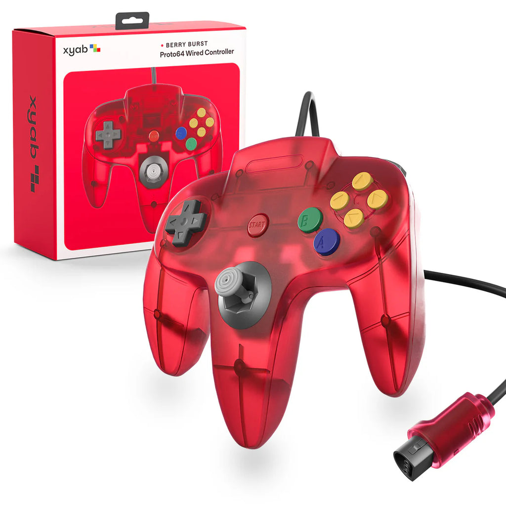 PROTO64 Wired Controller (Clear Red) (Nintendo 64)