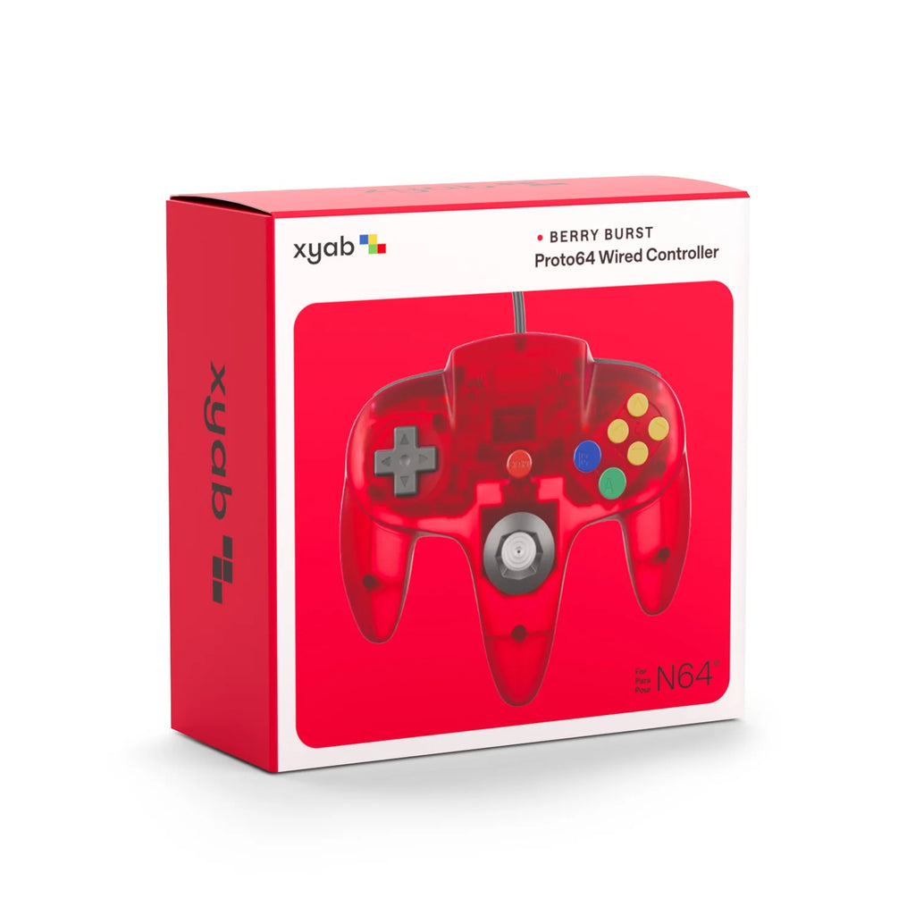 PROTO64 Wired Controller (Clear Red) (Nintendo 64)
